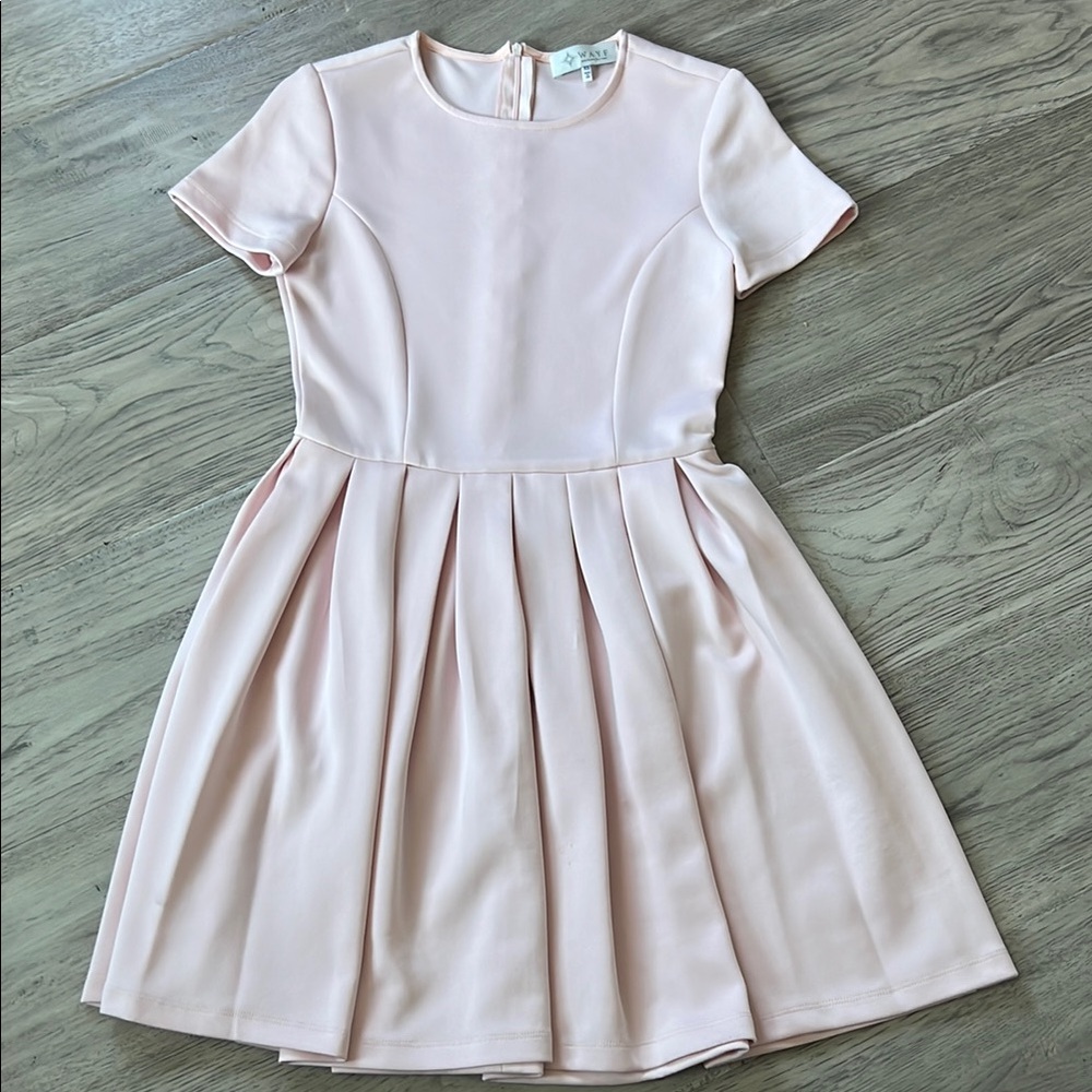 WAYF Blush Pink Pleated Dress